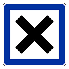Kreuzung und Schild