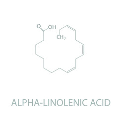 Alpha-linolenic acid molecular skeletal chemical formula.	