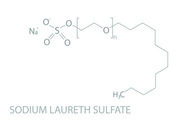 Sodium laureth sulfate molecular skeletal chemical formula.	