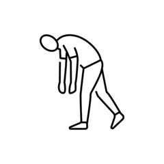 Fatigue color line icon. Human diseases.