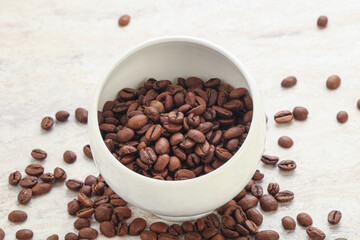 Roasted coffee bean in the bowl