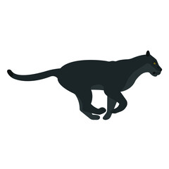 Vector flat running panther isolated on white background