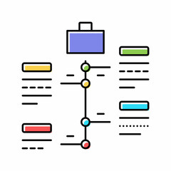 vcareer growth color icon vector illustration sign