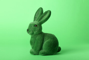 Beautiful Easter bunny on green background