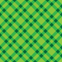 Vector seamless pattern of St Patrick day Irish checkered texture