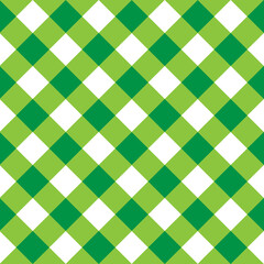 Vector seamless pattern of green St Patrick day Irish checkered texture