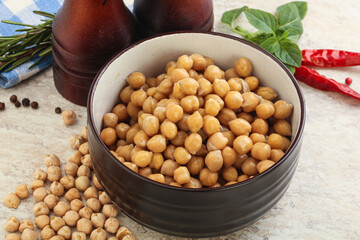 Boiled chickpea in the bowl