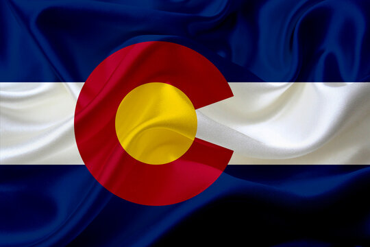 American flag of Colorado state