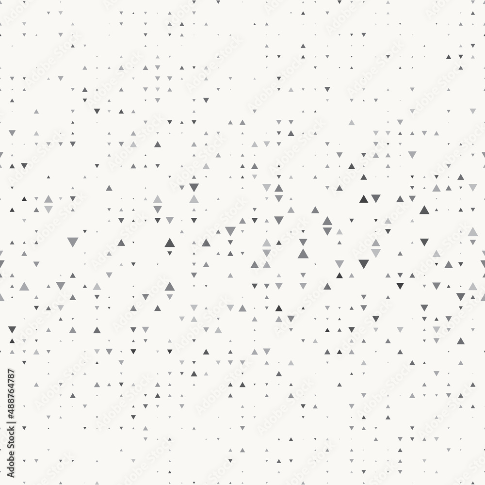 Poster Abstract seamless background with falling grey triangles.