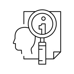 personal information research detective line icon vector illustration