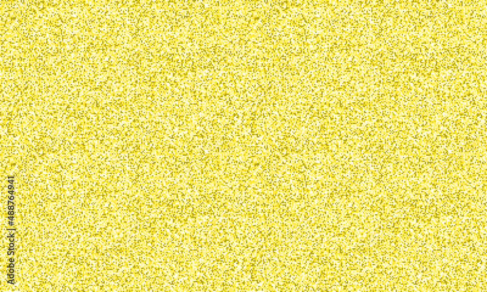 Poster Abstract pixel seamless background with golden squares.