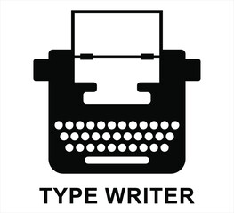 Typewriter - symbolic vector image