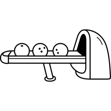 recommend clip art: Bowling ball return system. Vector outline icon.
