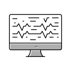 noise waves on computer screen color icon vector illustration