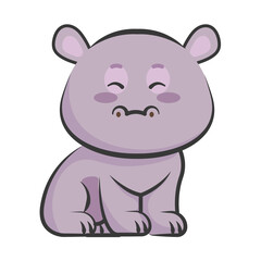 Obraz na płótnie Canvas cute hippo kawaii