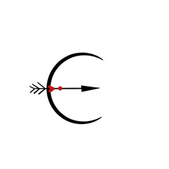 Latin alphabet letter decorated with hearts and arrows vector illustration.