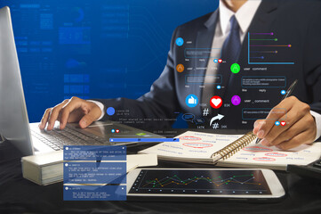 DSC_0062.3 marketer is analyzing data from social media to search customer insight, social...