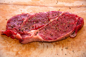 Sliced ​​piece of meat on the chopping board