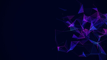 Business futuristic backdrop. Network connection structure cyberspace with moving particles. Abstract cyber security background. 3D rendering.