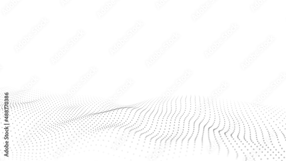 Poster digital technology wave. light cyberspace with motion dots. futuristic digital background artificial