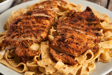Chicken Alfredo with fettuccine