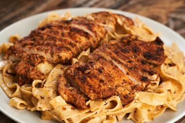 Chicken Alfredo with fettuccine