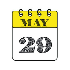 May 29 calendar icon. Vector illustration in flat style.