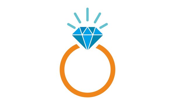 diamond ring elegant vector logo