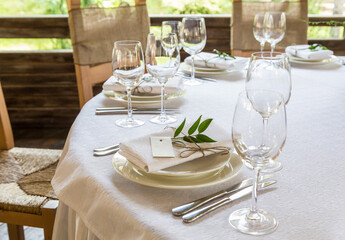 table set for a dinner