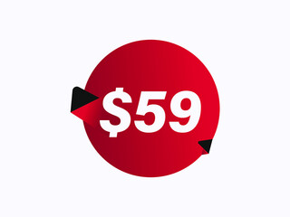 $59 USD sticker vector illustration