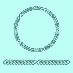 Chain link ring. Decorative circle frame.