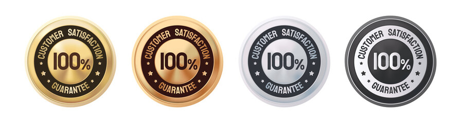 Mix Color of Metallic Customer Satisfaction Guarantee Badge