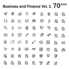 set of Business and Finance Outline icons Volume 1