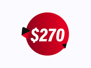 $270 USD sticker vector illustration