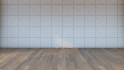 3D rendering illustration of wall and striped floor 
