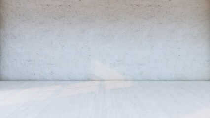 3D rendering illustration of wall and striped floor 