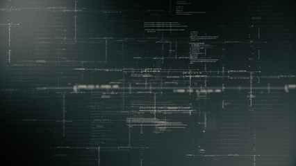 Artificial Intelligence Cryptocurrency Blockchain Matrix Simulation and deep learning performing analytic computational background