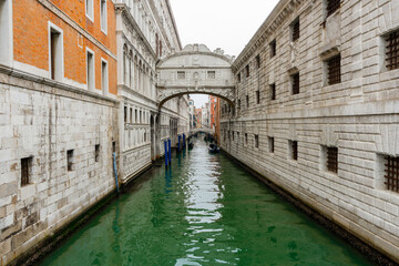 Fototapeta na wymiar December 2, 2021 - Venice, Italy: The Bridge of Sighs (Ponte dei Sospiri).