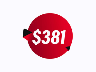 $381 USD sticker vector illustration