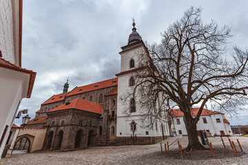 Obraz premium St. Procopius basilica and monastery in town Trebic. UNESCO site, Czechia.