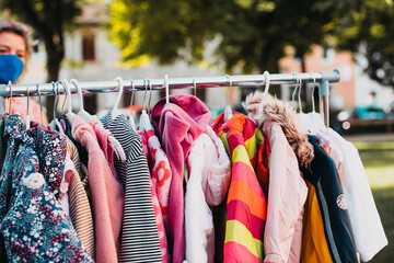 cloths at a flea market