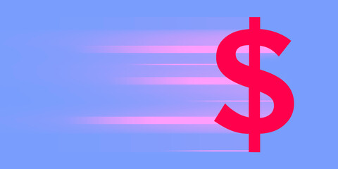 2d render Dollar rises arrow
