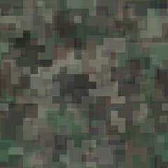 Abstract seamless pattern with khaki and brown colored chaotic overlap pixels