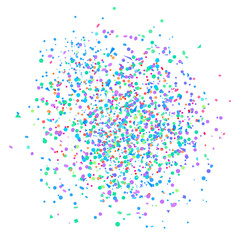 Confetti on isolated white background. Texture with many glitters. Holiday elements. Pattern for flyers, banners and textiles. Greeting cards