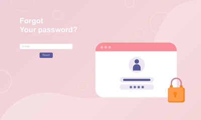 Account protection. Vector concept in flat design. Security warning. Locked user page. Web banner