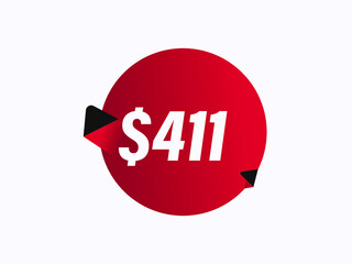 $411 USD sticker vector illustration