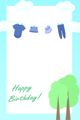 Happy birthday card with things