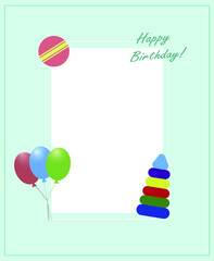 Happy birthday card with toys