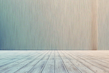 Empty floor with white walls and floor. Empty room studio gradient used for background and display your product. 3d illustration