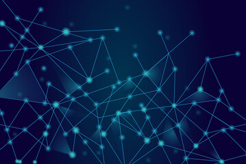 Obraz premium Network abstract connection isolated on blue background. Network technology background with dots and lines. Ai background. Modern abstract concept. Ai background vector, network technology 